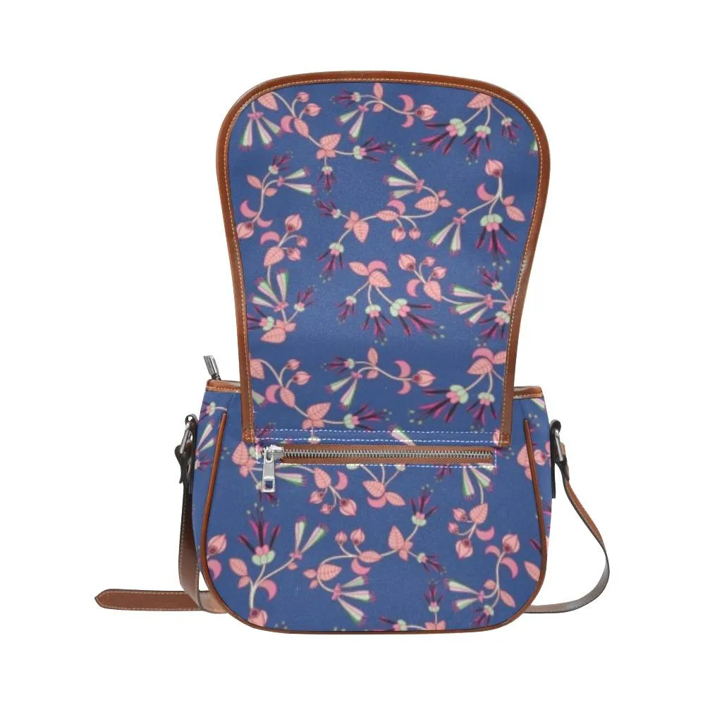 Swift Floral Peach Blue Saddle Bag/Small