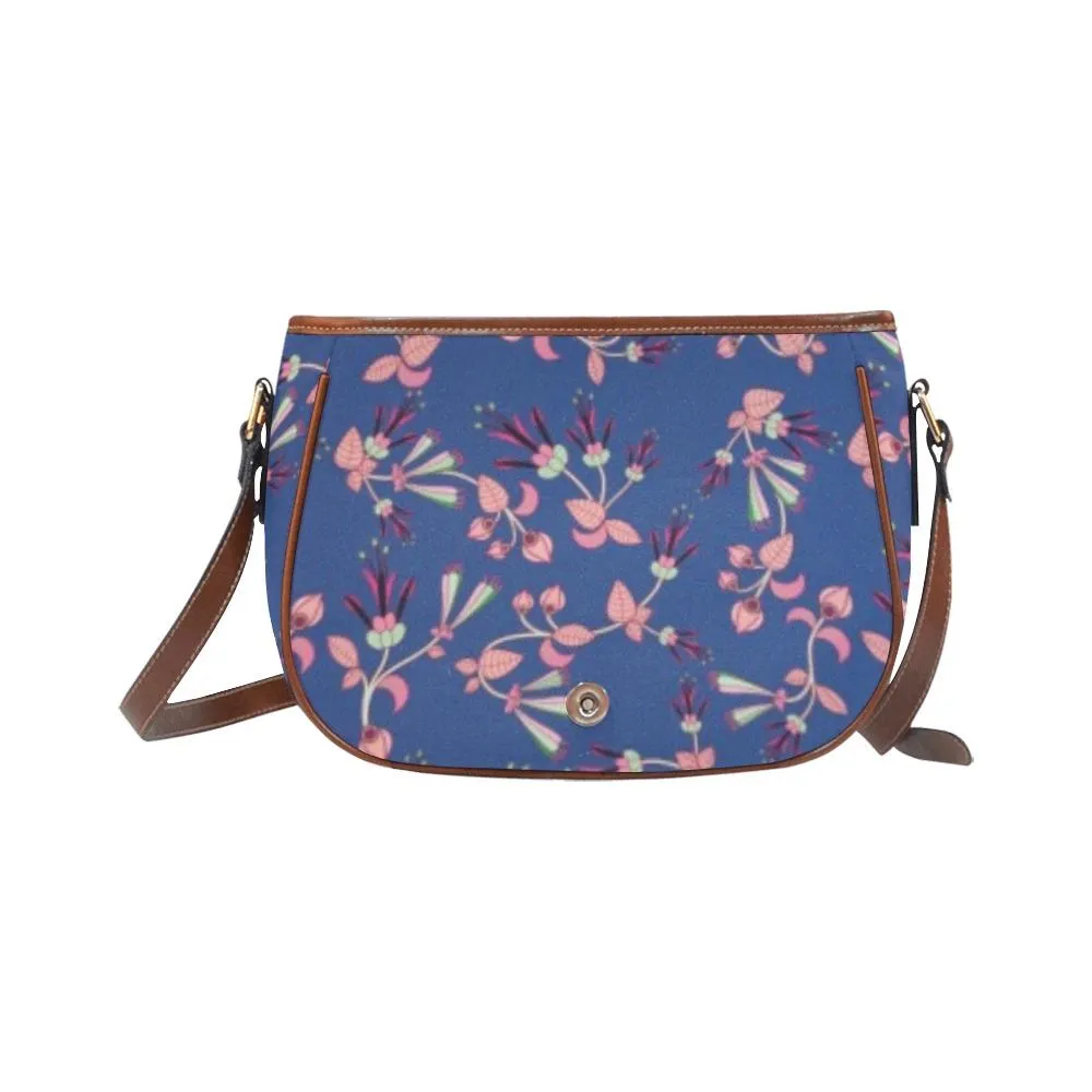 Swift Floral Peach Blue Saddle Bag/Small