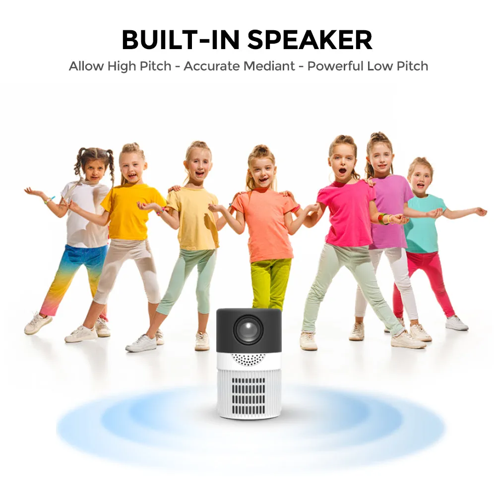 T400 Mini HD Projector | Portable Home Theater Outdoor Video Projector -white