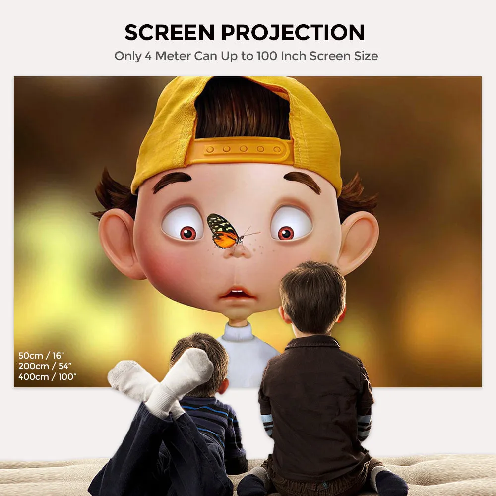 T400 Mini HD Projector | Portable Home Theater Outdoor Video Projector -white