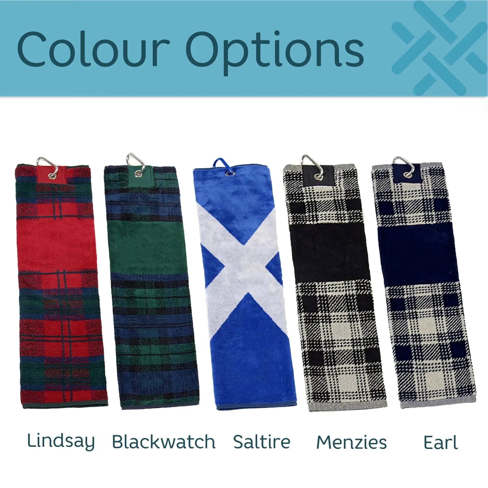 Tartan Tri-Fold Golf Towels