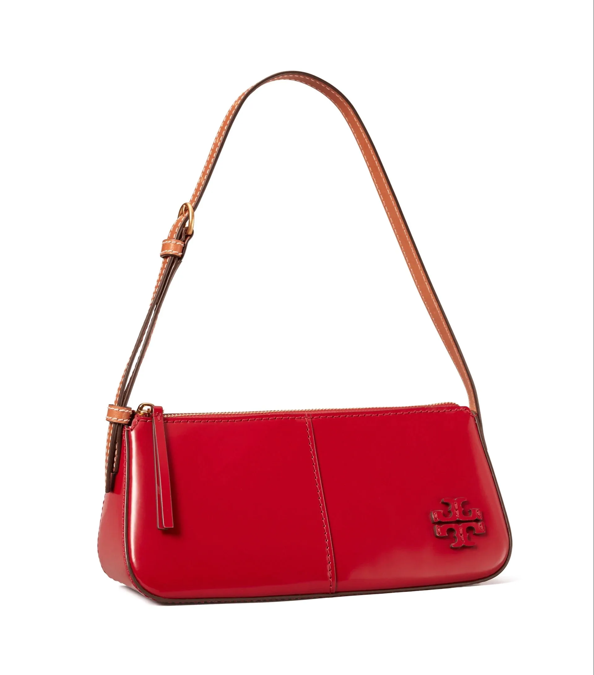 Tory Burch Tory Red McGraw Spazzolato Wedge Shoulder Bag