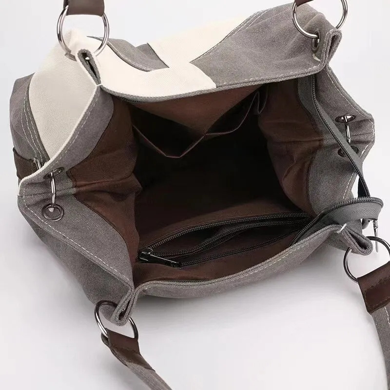 Two-toned Patchwork Stylish Oversized Tote Handbags