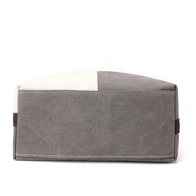 Two-toned Patchwork Stylish Oversized Tote Handbags