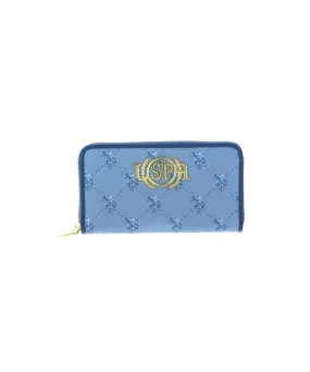 US POLO ASSN. WOMEN HAMPTON L FLAP WALLET PRINTED IN BLUE
