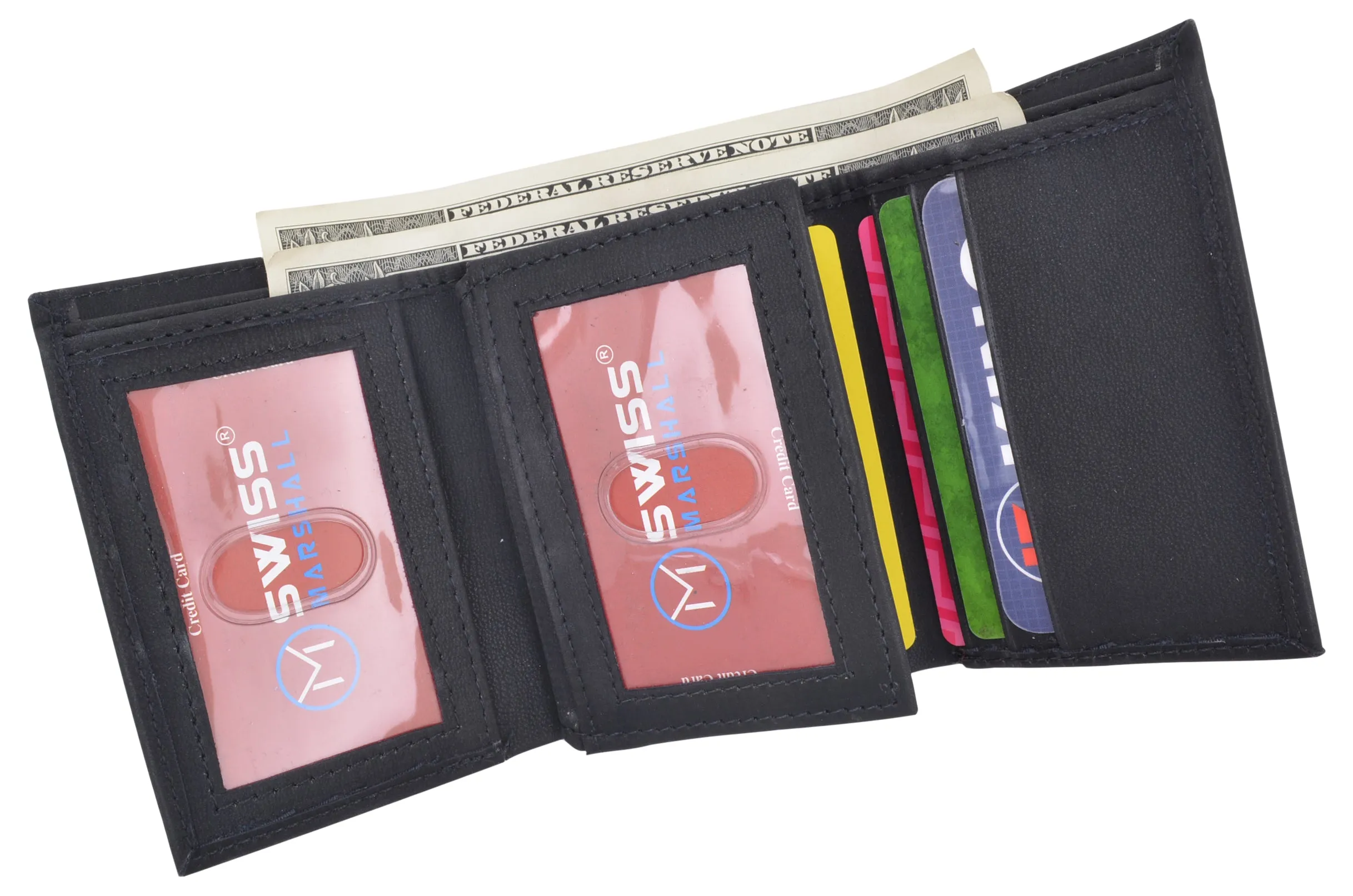 Vegan Leather RFID Trifold Wallets For Men - Cruelty Free Non Leather Mens Wallet With 2 ID Windows