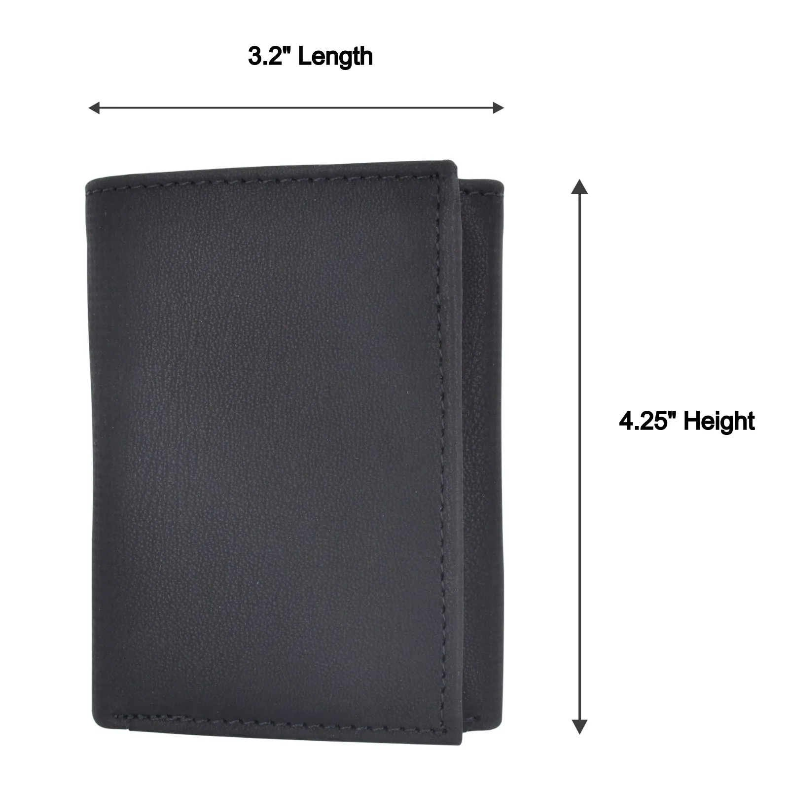 Vegan Leather RFID Trifold Wallets For Men - Cruelty Free Non Leather Mens Wallet With 2 ID Windows