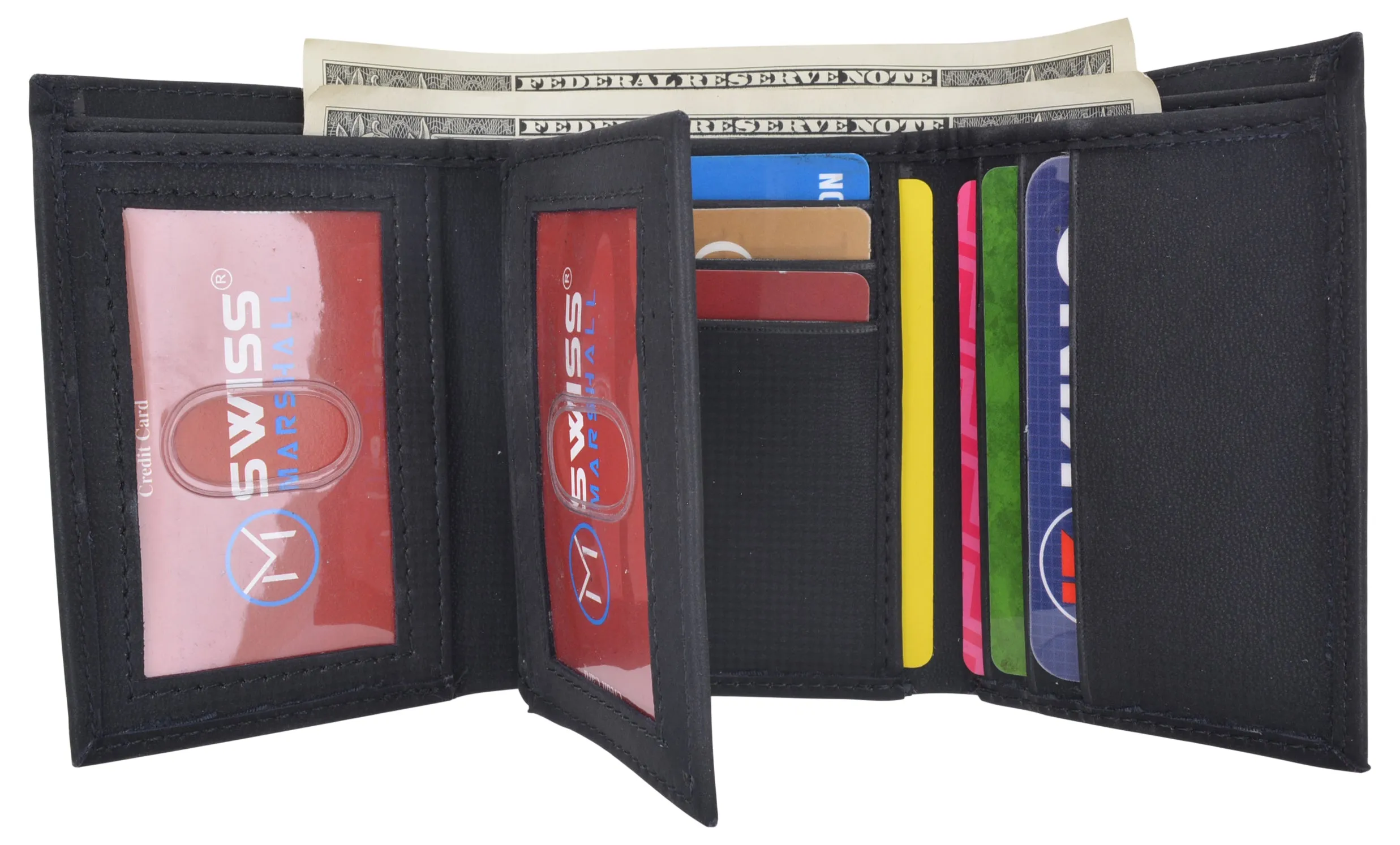 Vegan Leather RFID Trifold Wallets For Men - Cruelty Free Non Leather Mens Wallet With 2 ID Windows