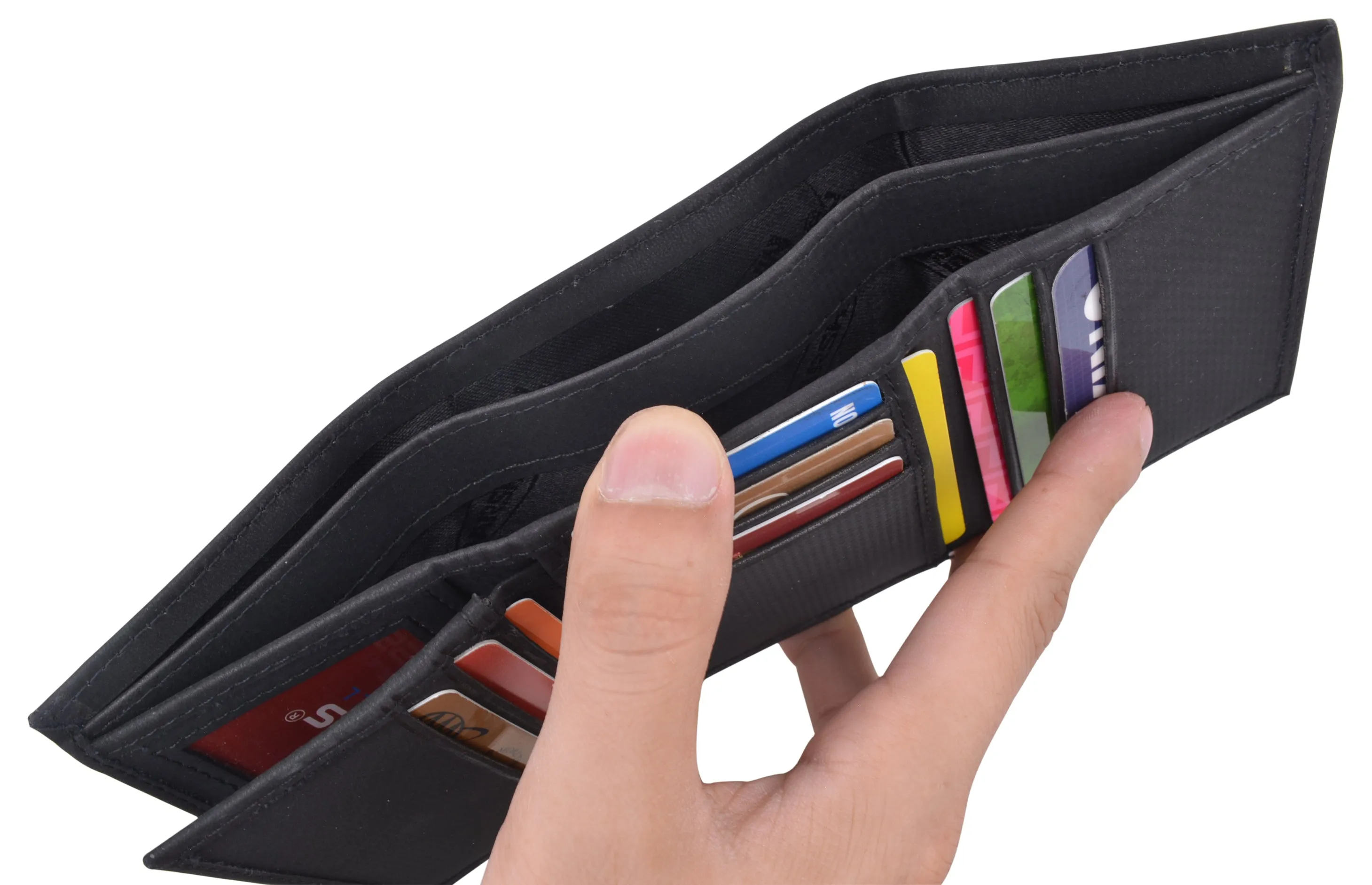 Vegan Leather RFID Trifold Wallets For Men - Cruelty Free Non Leather Mens Wallet With 2 ID Windows