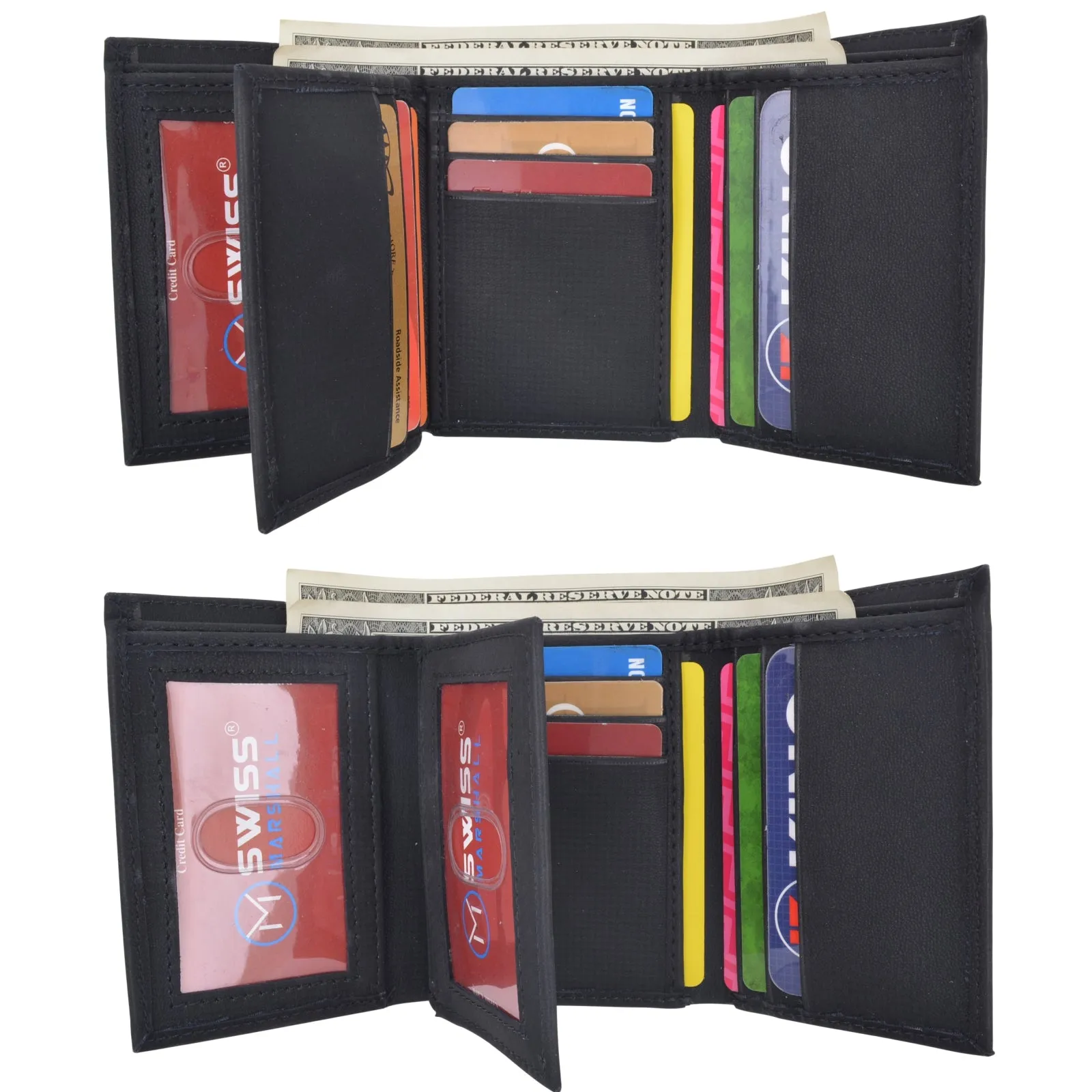 Vegan Leather RFID Trifold Wallets For Men - Cruelty Free Non Leather Mens Wallet With 2 ID Windows