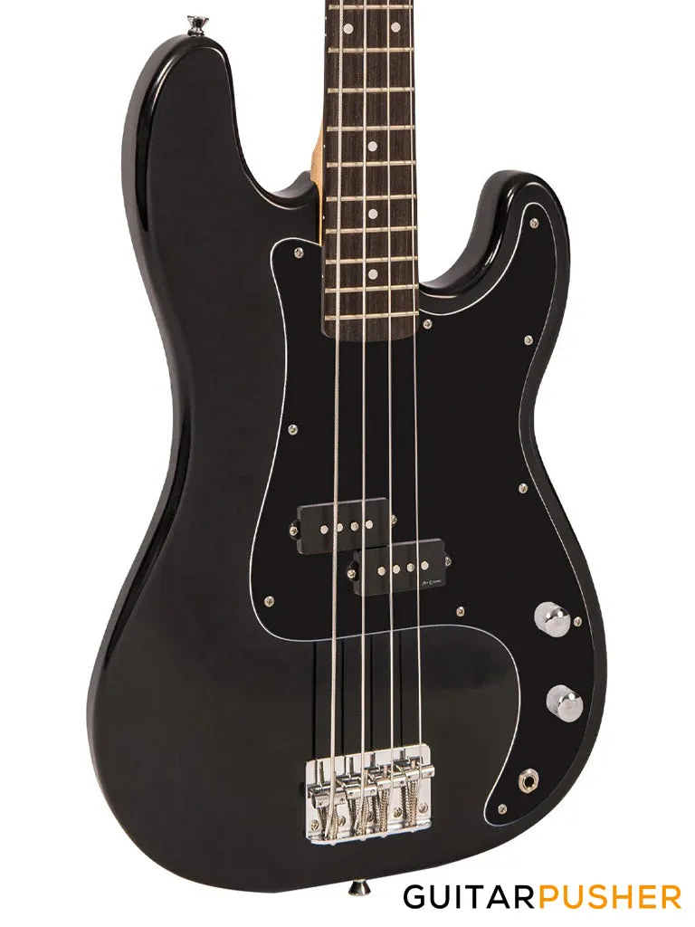 Vintage Coaster Series V40 4-String PB Bass w/ Kinsman 10-Watt Bass Amplifier, Gig Bag, & Accessories - Boulevard Black