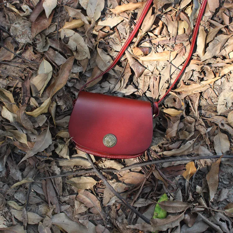 Vintage Womens Brown Leather Crossbody Bags Purse Leather Shoulder Bag