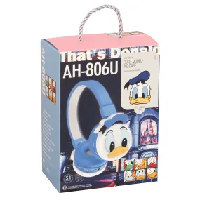 Wireless Bluetooth Headset Cartoon Lovely Pattern Stereo Foldable Earphone Online Class Headset With Microphone - Blue