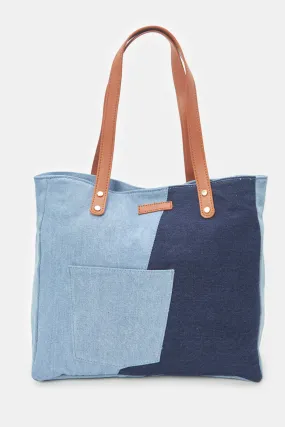 Women Blue And Navy Denim Shopper