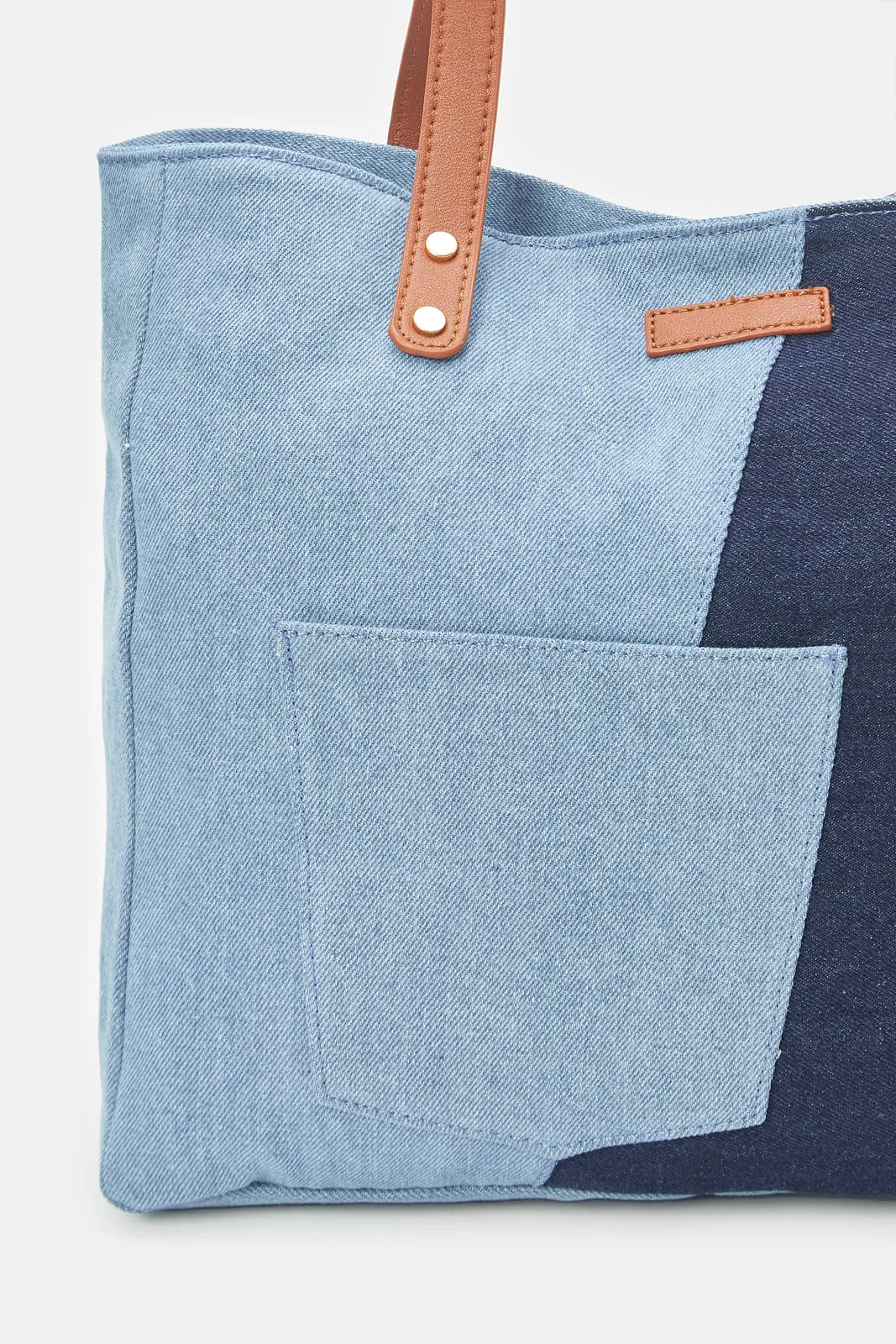 Women Blue And Navy Denim Shopper