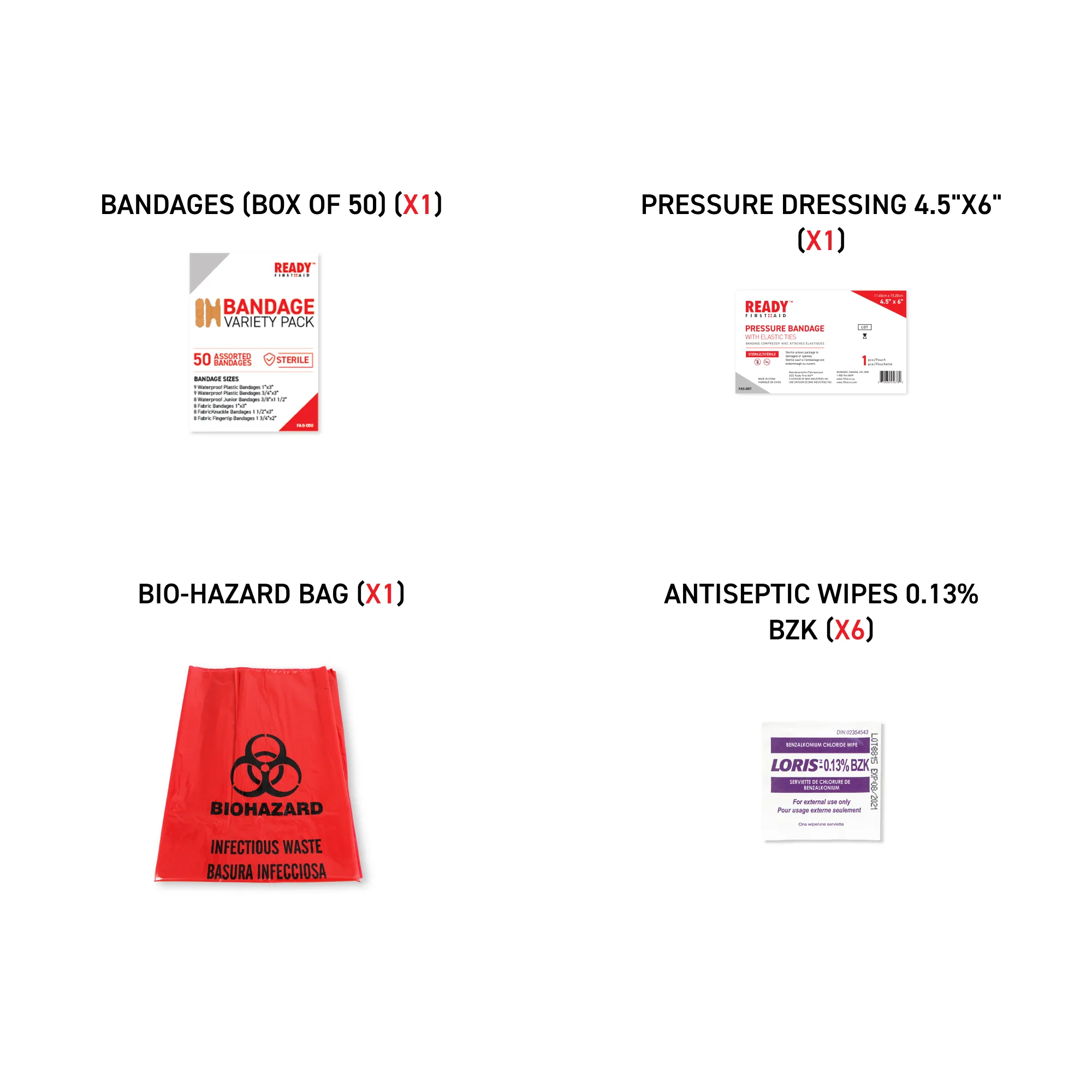 WorkSafeBC BC Personal First Aid Kit with First Aid Bag