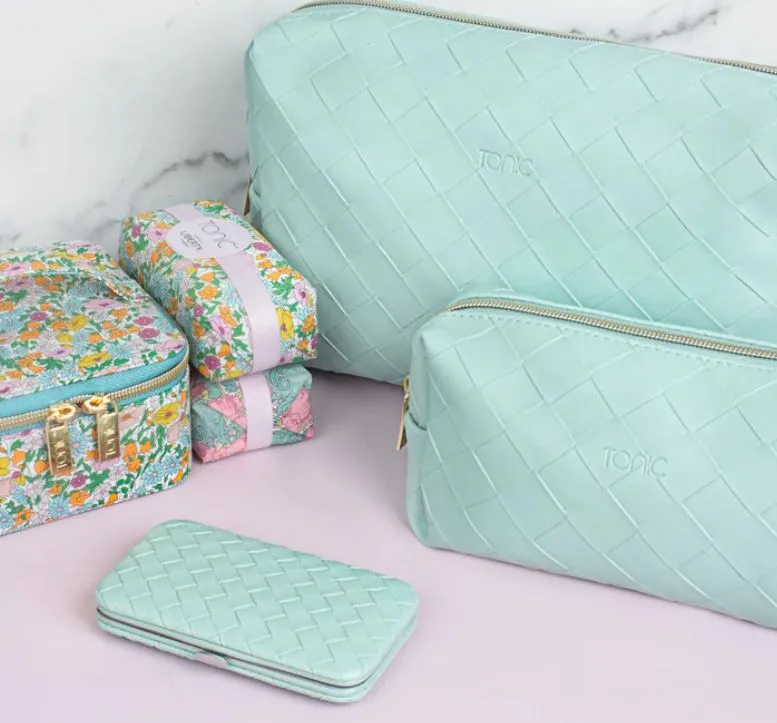 Woven Cosmetic Bag Collection | Teal
