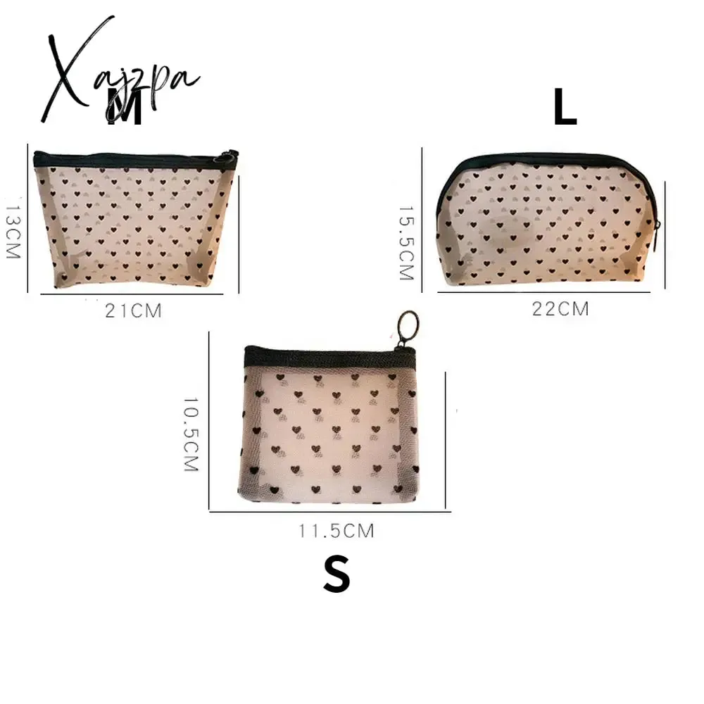 Xajzpa - Women Mesh Transparent Cosmetic Bag Small Large Clear Black Makeup Bag Travel Neceser Toiletry Cosmetic Organizer Bag Pouch