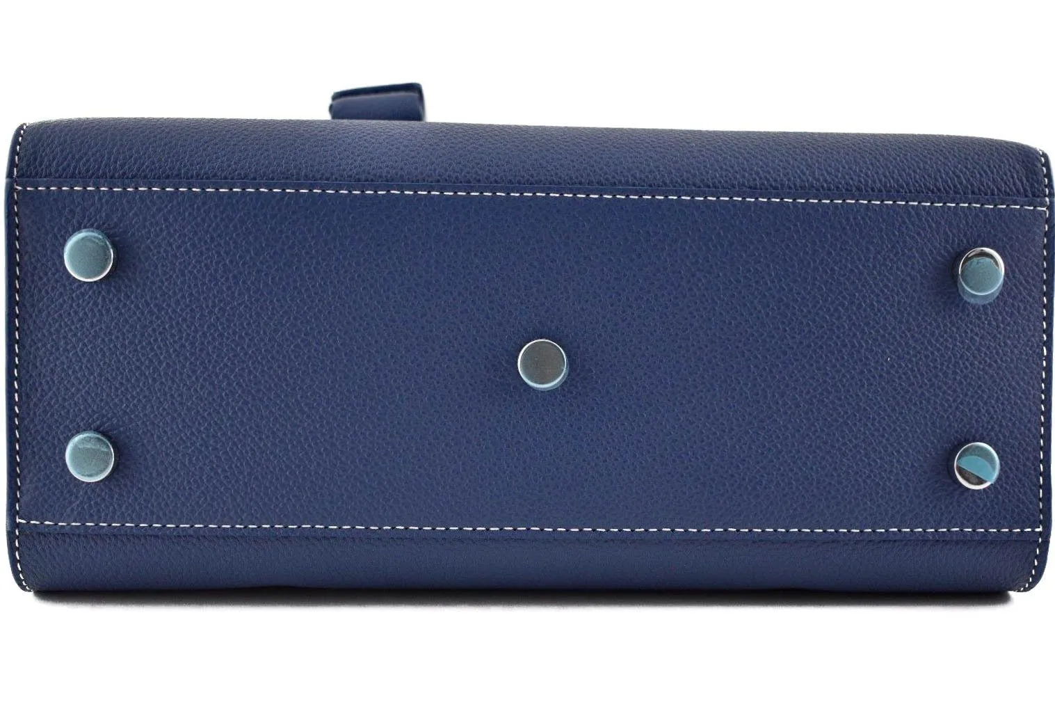 YSL Small Sac De Jour Denim Blue White Stitch Shoulder Bag