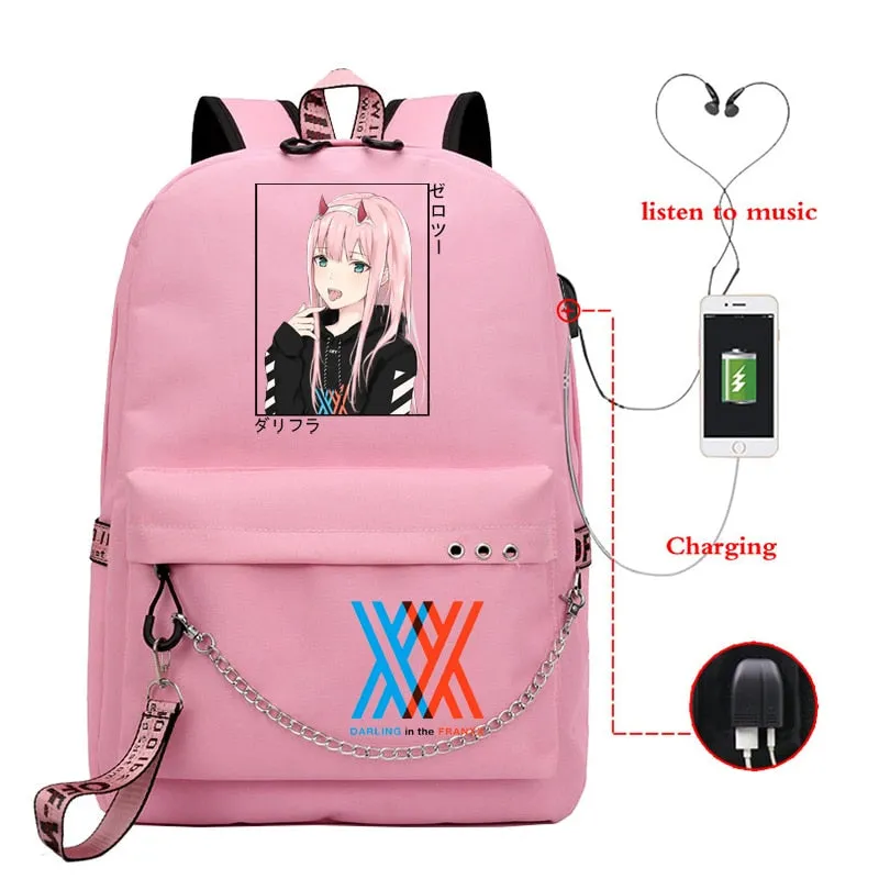Zero Two Laptop/School Bag Darling In The Franxx (Colors Available)